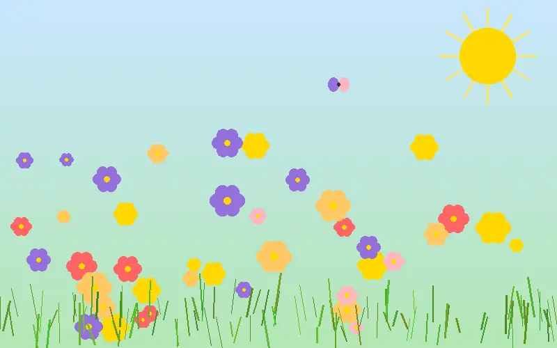 春日草地上盛开的野花 - 一起草17c